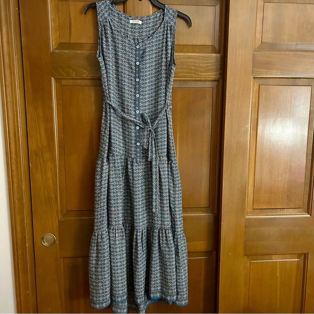 Max Studio blue floral tiered cottagecore maxi dress